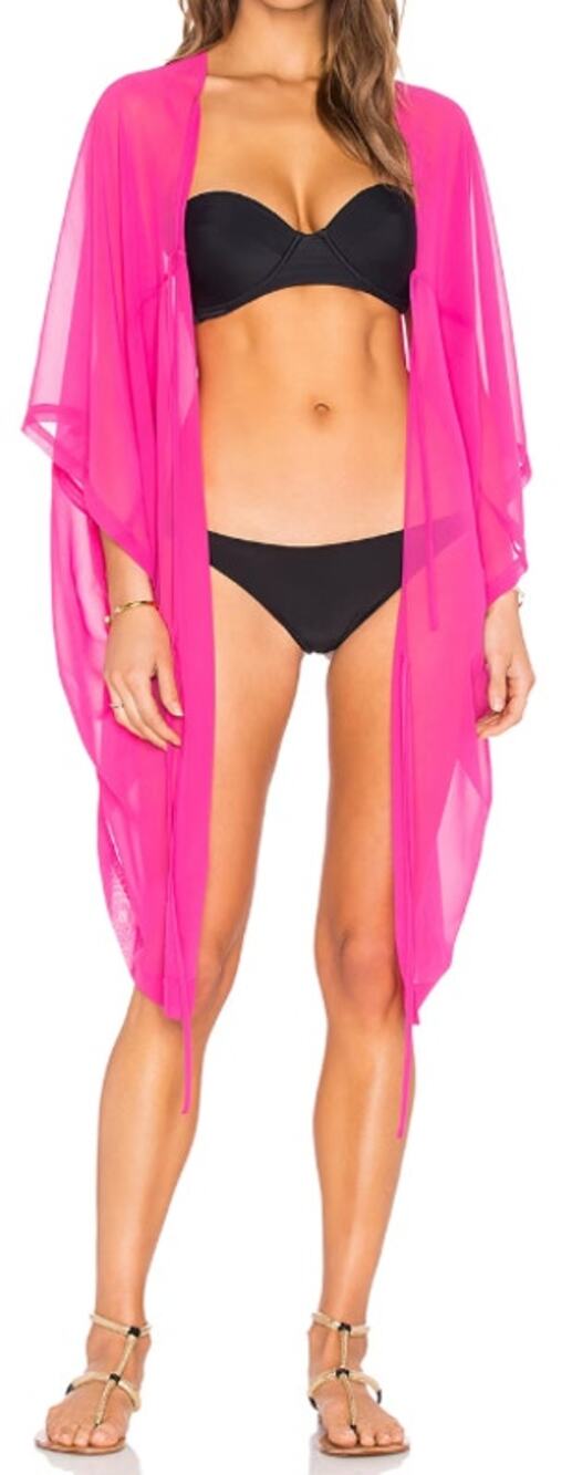 L'Agent by Agent Provocateur Rosana Cover Up Sheer Swim Ties One Size Pink New